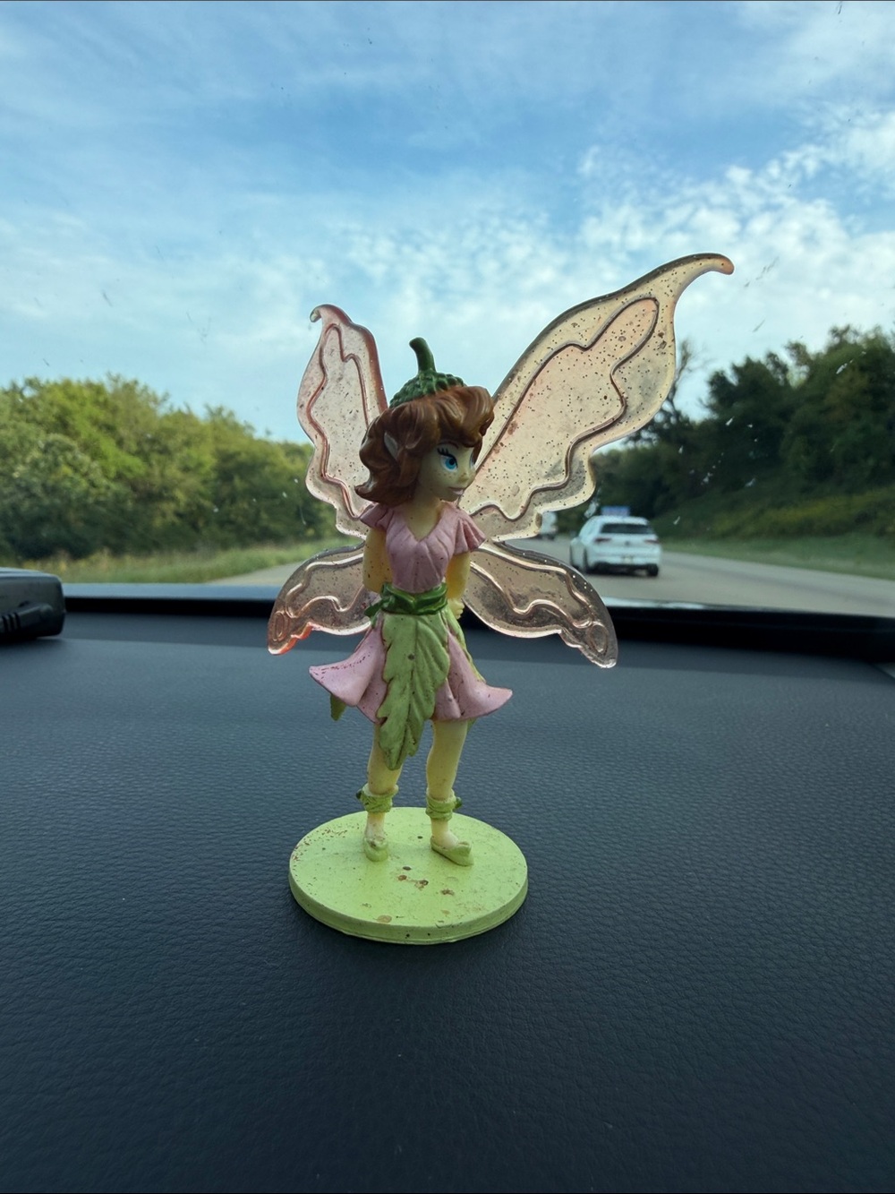 Pink 4.5" Fairy w Red Hair Figurine